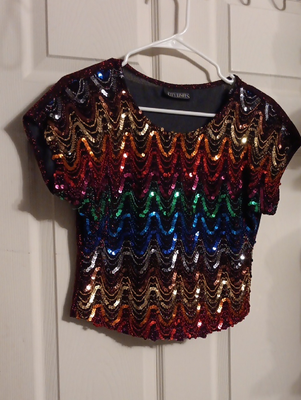Multicolor Sequin Crop Top